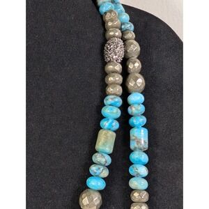 Hipchik turquoise beaded necklace boho
